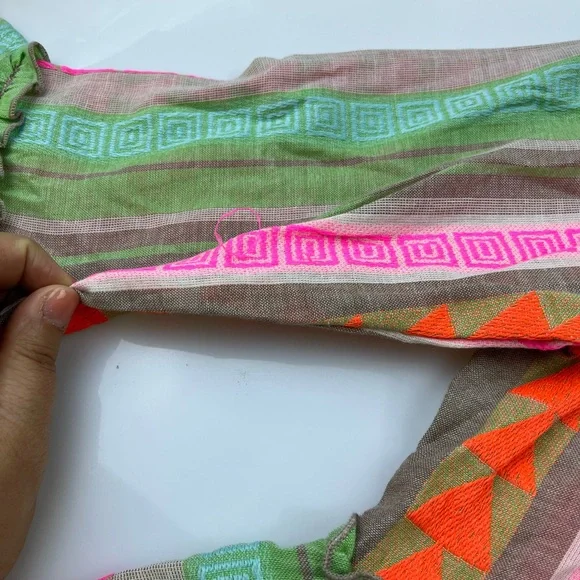 En Crème Multicolor Aztec Long Sleeve Dress N226-43 - Picture 6 of 9